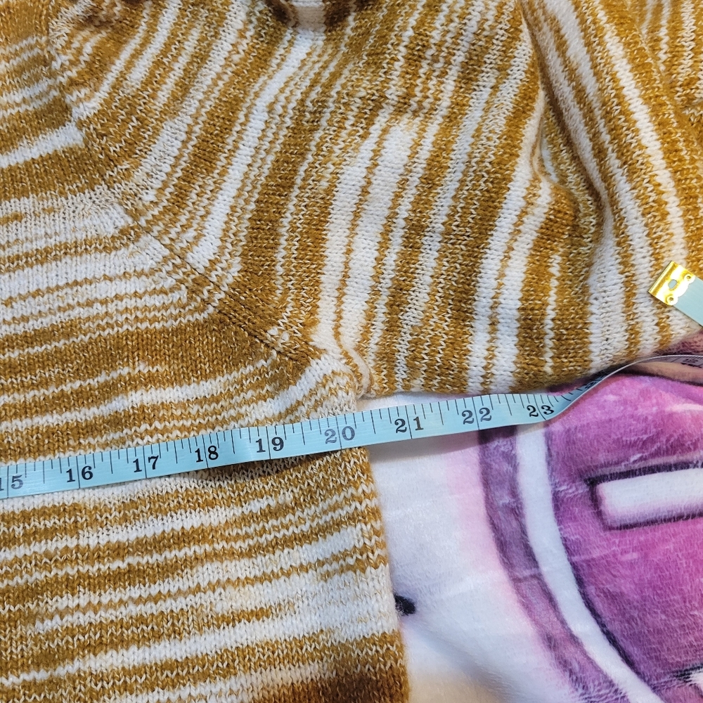 French Connection Brown And White Striped Womens Sweater Casual | Large - Picture 6 of 7